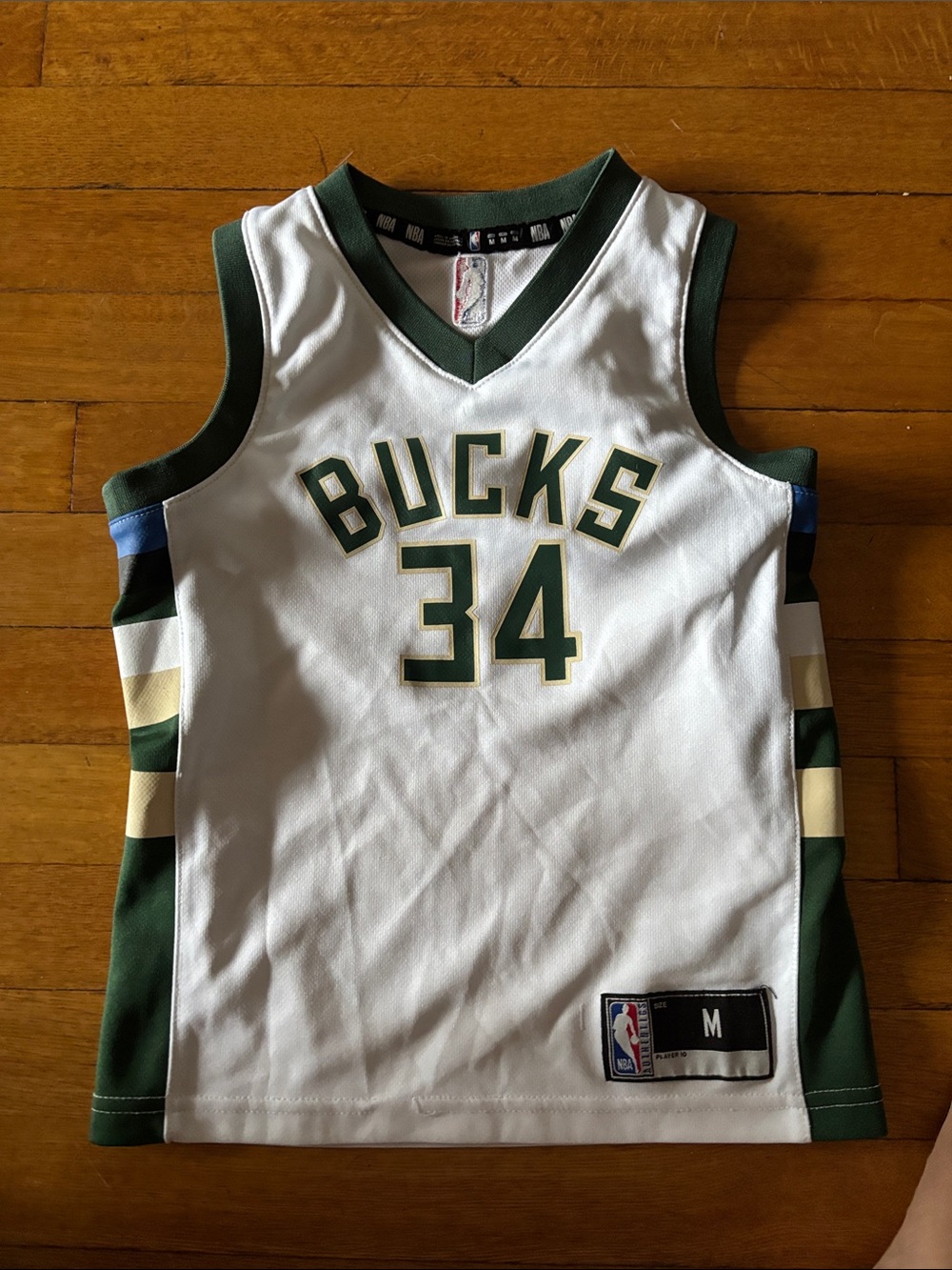 NBA White and Green V-Neck Team Jersey
